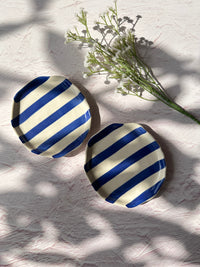 Ceramic Stripe Appetizer Plate (Set of 6)