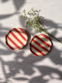 Ceramic Stripe Appetizer Plate (Set of 6)