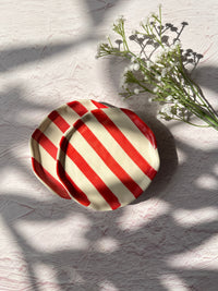 Ceramic Stripe Appetizer Plate (Set of 6)