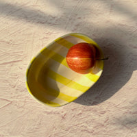 Ceramic Stripe Bowl - Yellow (Set of 2)