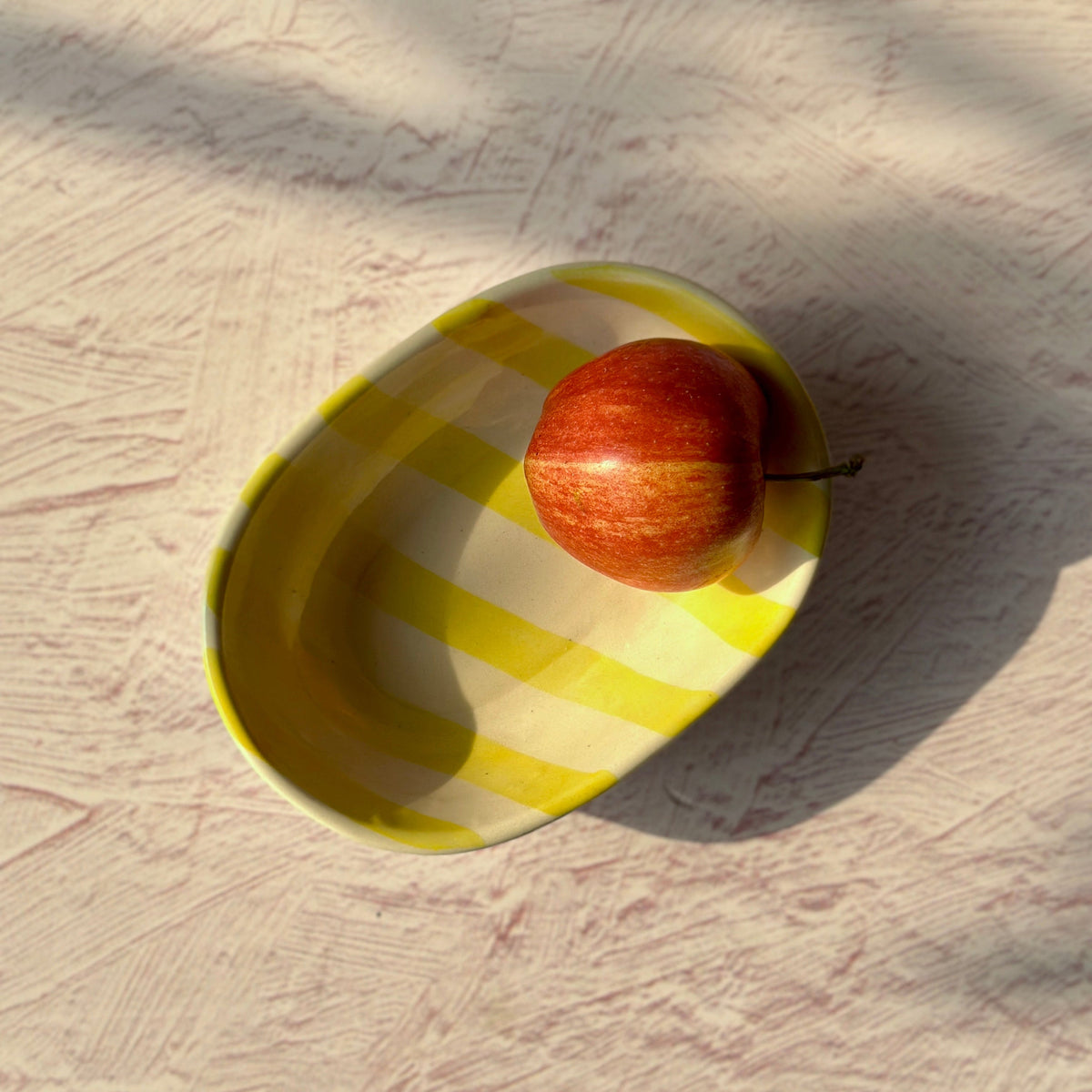 Ceramic Stripe Bowl - Yellow (Set of 2)