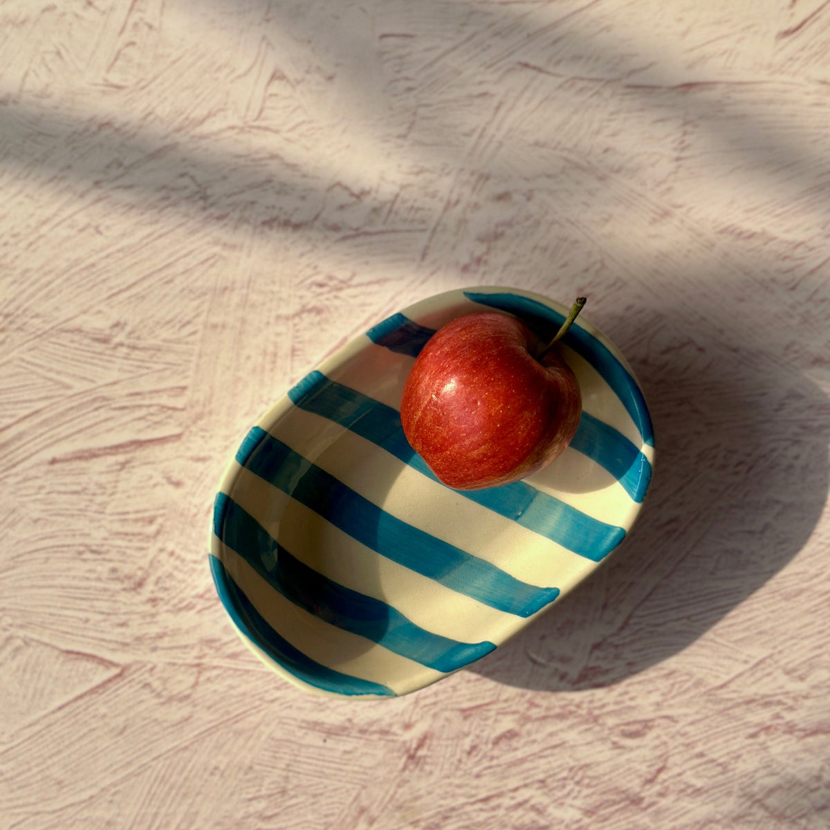 Ceramic Stripe Bowl - Aqua (Set of 2)