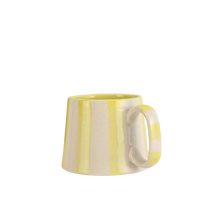 Ceramic Stripe Coffee Cup - Yellow (Set of 2)
