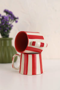 Ceramic Stripe Coffee Cup (Set of 2)