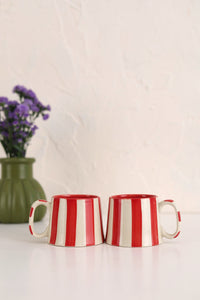 Ceramic Stripe Coffee Cup (Set of 2)