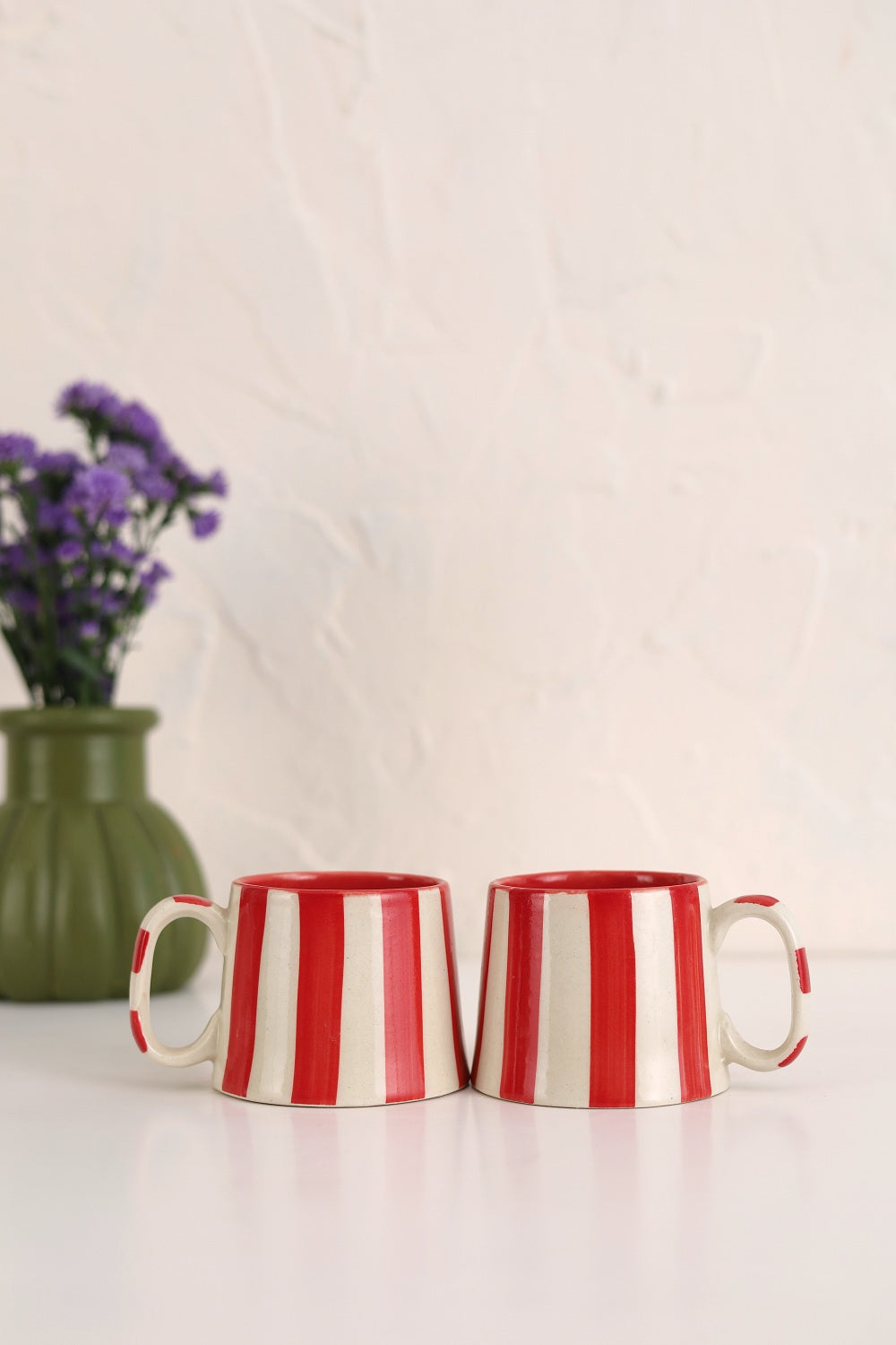 Ceramic Stripe Coffee Cup (Set of 2)