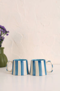 Ceramic Stripe Coffee Cup (Set of 2)