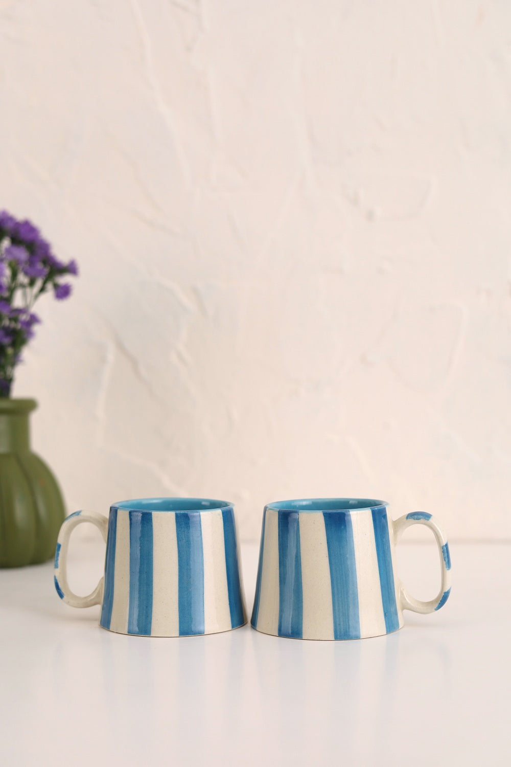 Ceramic Stripe Coffee Cup (Set of 2)