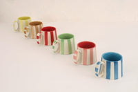 Ceramic Stripe Coffee Cup (Set of 2)