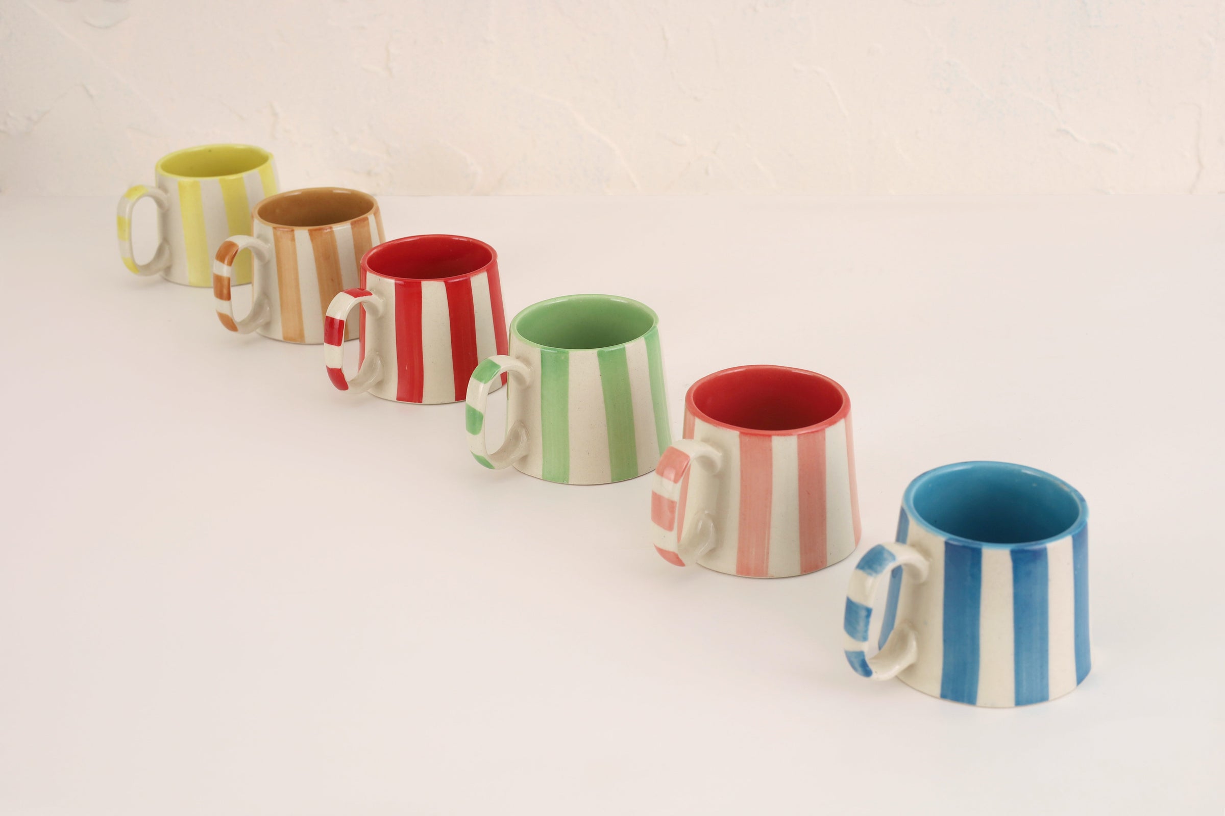 Ceramic Stripe Coffee Cup (Set of 2)