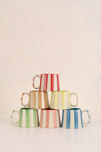 Ceramic Stripe Coffee Cup (Set of 2)