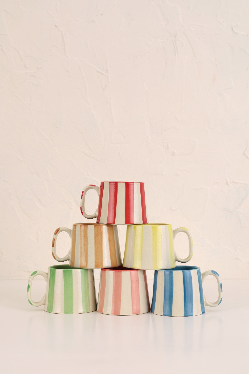 Ceramic Stripe Coffee Cup (Set of 2)