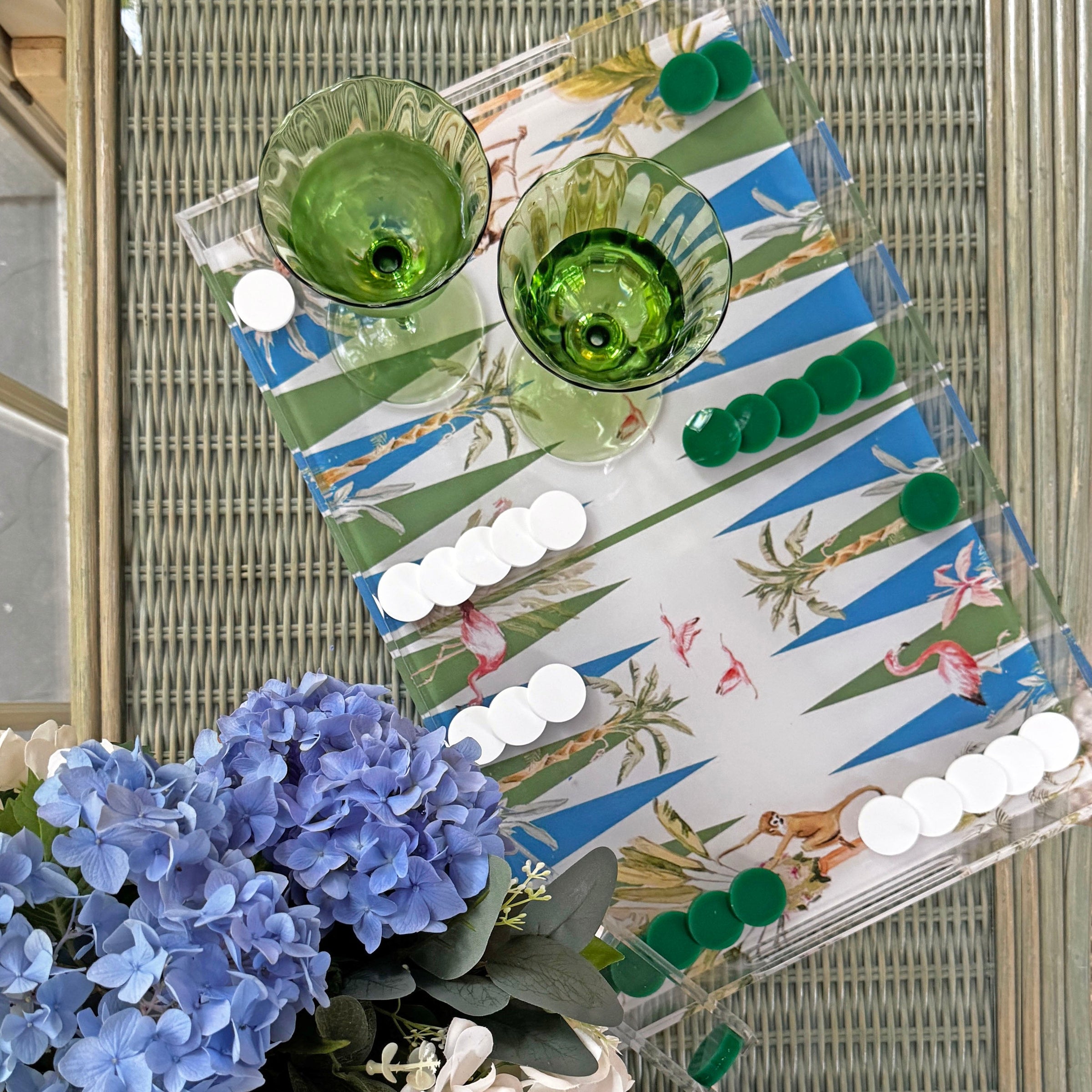 Acrylic backgammon tray