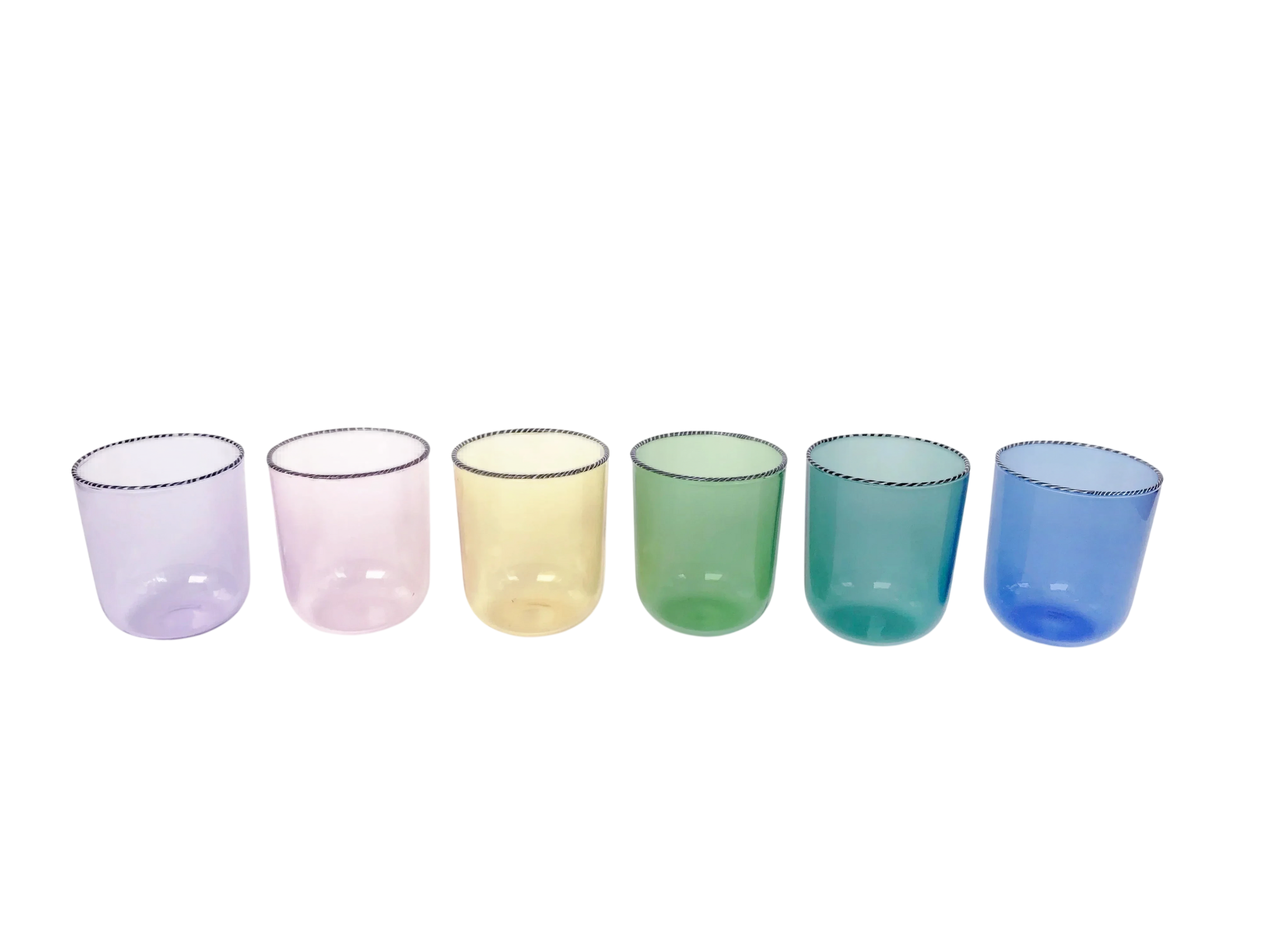 Striped Rim Glasses (Set of 6)