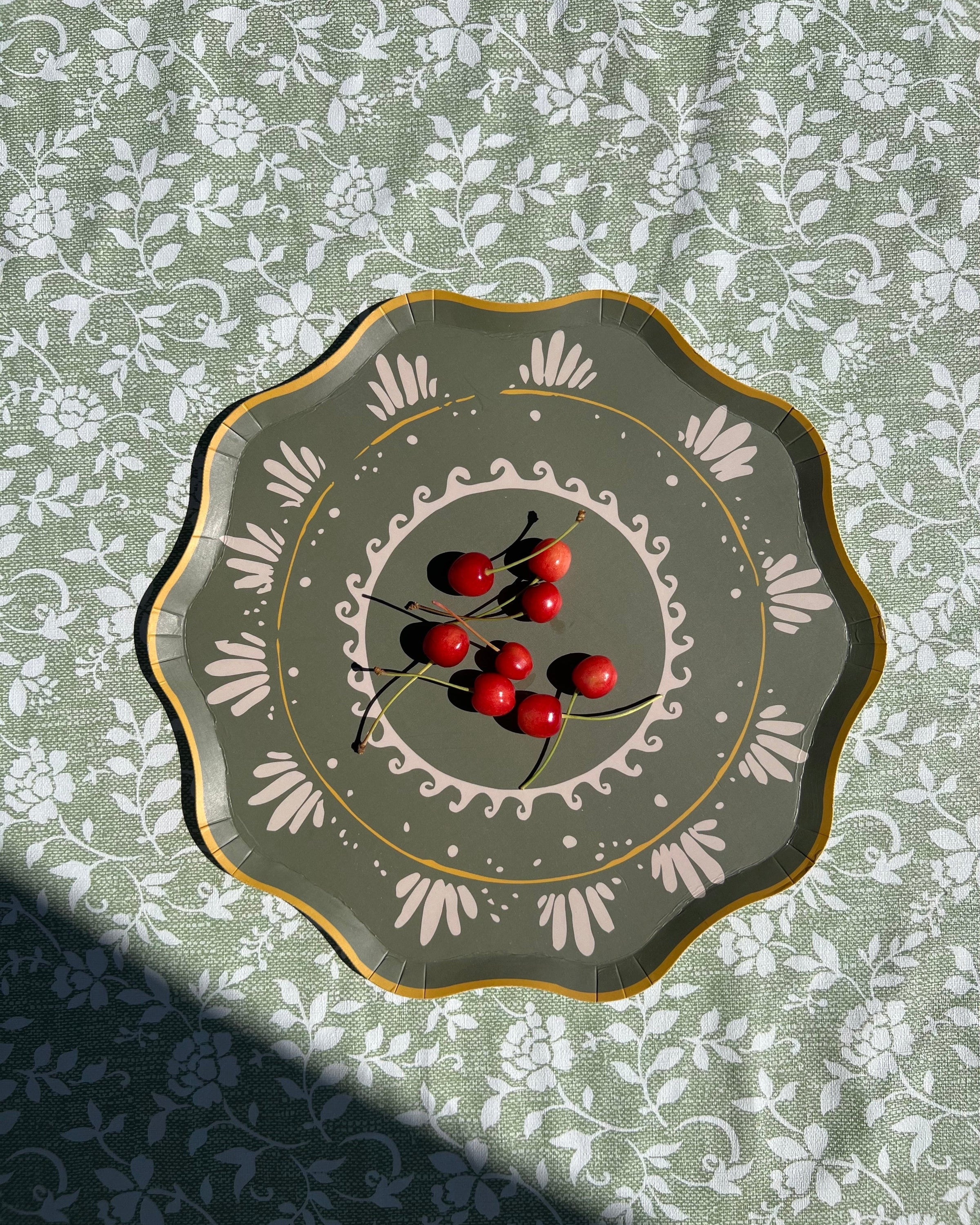 Palmas Dessert Plate Set of 12 - Sage