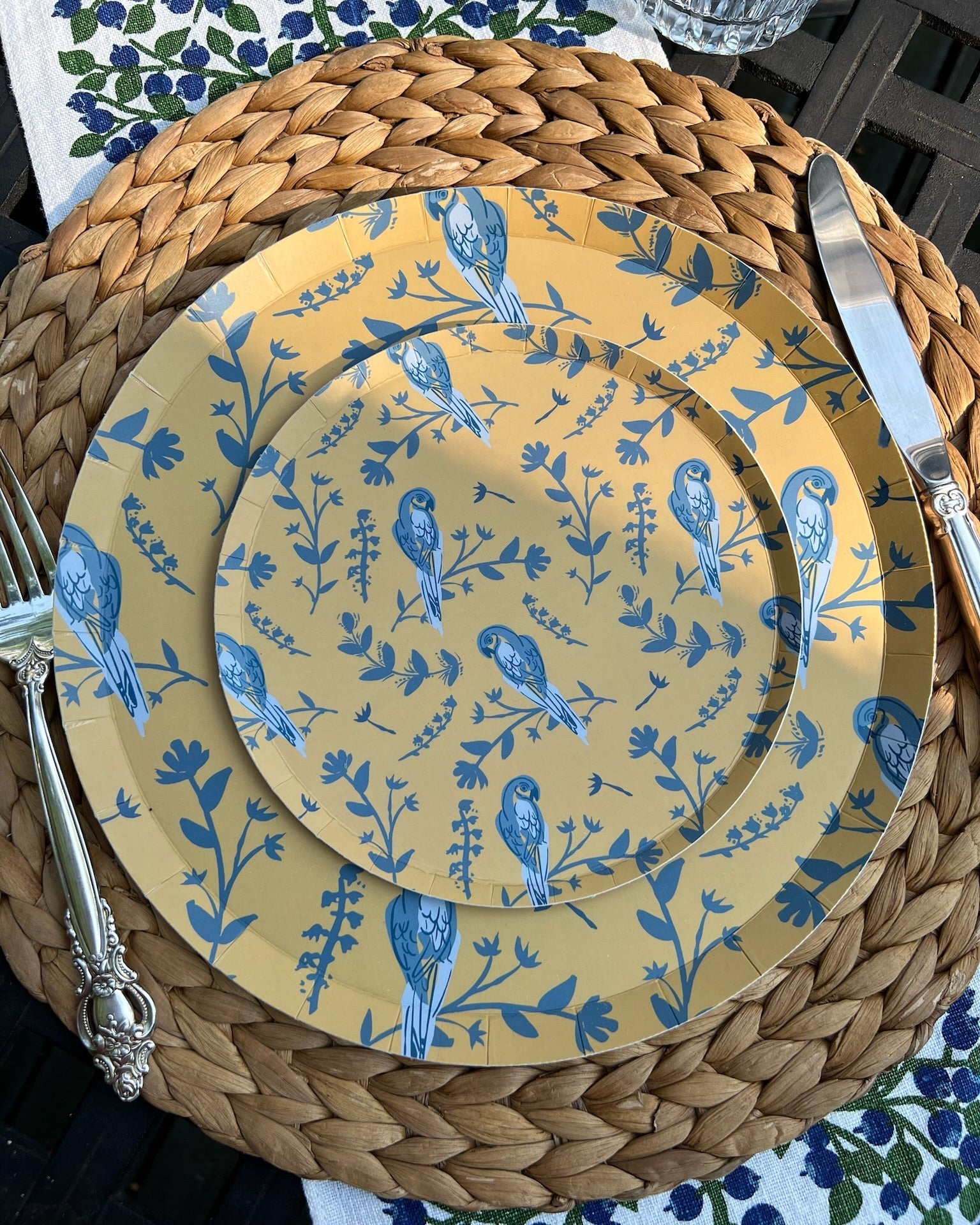 Garden Toile Dinner Plate Set of 12 - Marigold