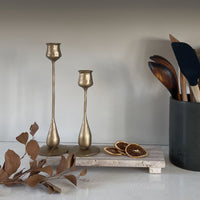 Cora Brass Taper Candle Holders, Set of 2