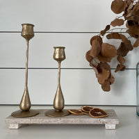 Cora Brass Taper Candle Holders, Set of 2