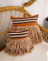 Wugo Throw Pillow -  Rust Stripe/Andes Sand