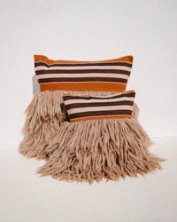 Wugo Throw Pillow -  Rust Stripe/Andes Sand