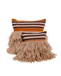 Wugo Throw Pillow -  Rust Stripe/Andes Sand