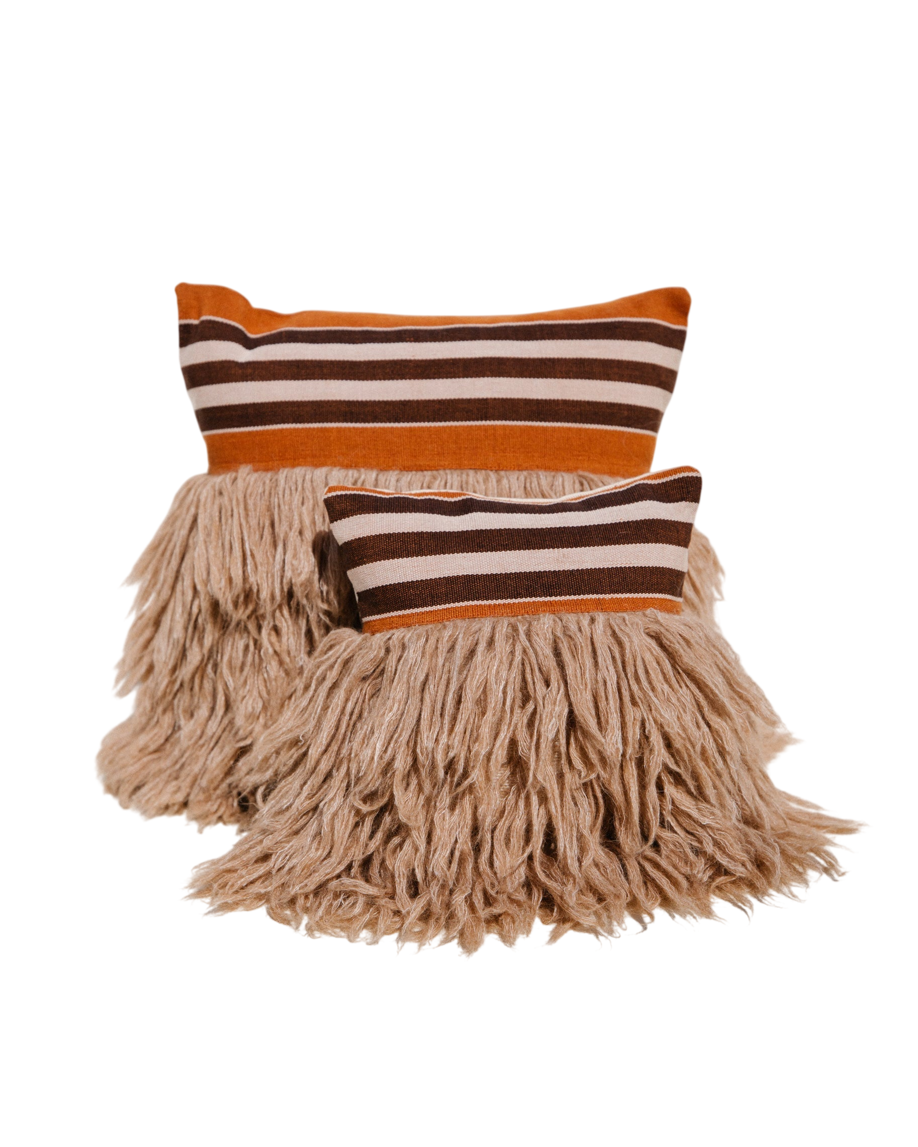 Wugo Throw Pillow -  Rust Stripe/Andes Sand