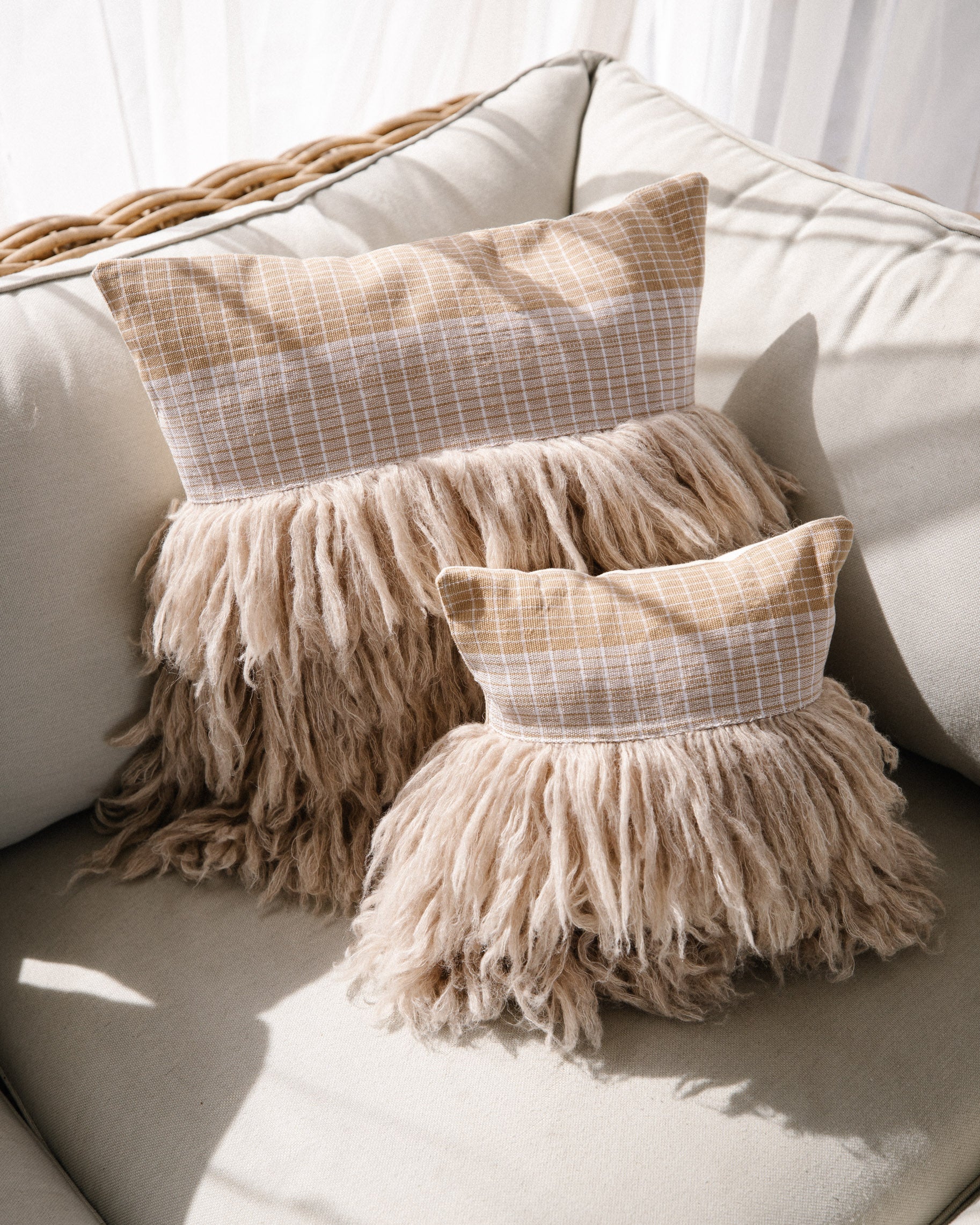 Wugo Throw Pillow - Cream Picnic/Smokey Beige