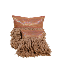Wugo Throw Pillow -  Dusty Pink Stripe/Andes Sand