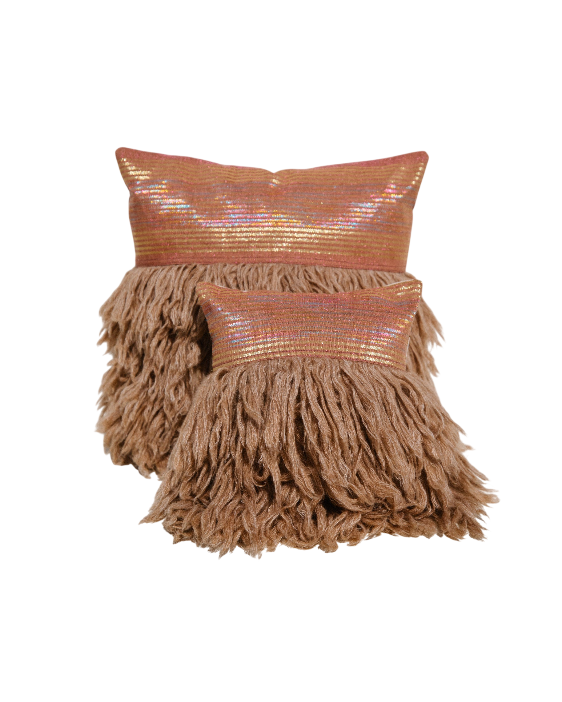 Wugo Throw Pillow -  Dusty Pink Stripe/Andes Sand