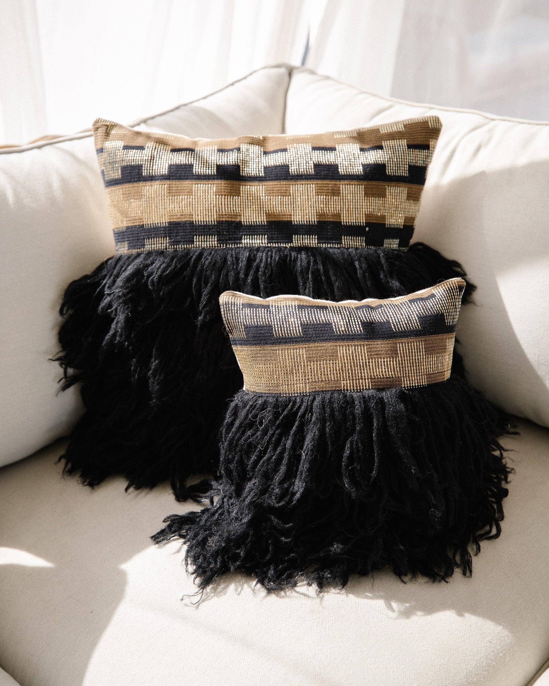 Wugo Throw Pillow -  Gold/Mystic Black