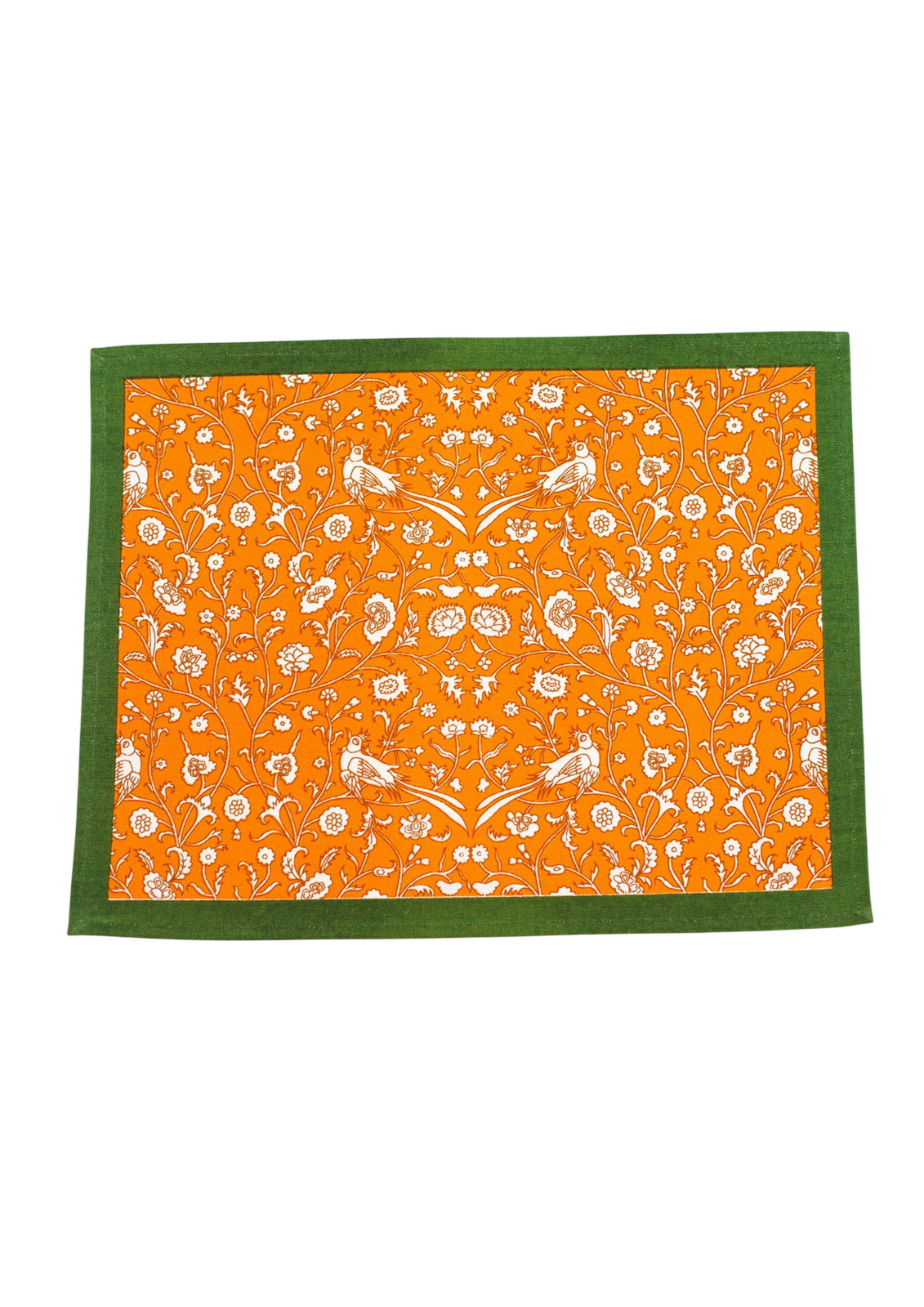 Birds of a Feather Orange Blockprint Placemat