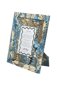 Hand-Marbled Large Wall Picture Frame in Flatiron Feathers, 5" x 7"