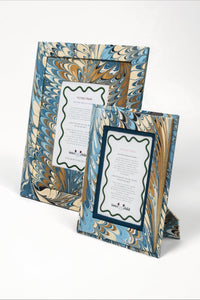 Hand-Marbled Picture Frame in Nila Feathers, 4" x 6"