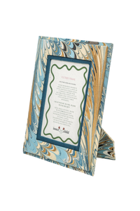 Hand-Marbled Picture Frame in Nila Feathers, 4" x 6"