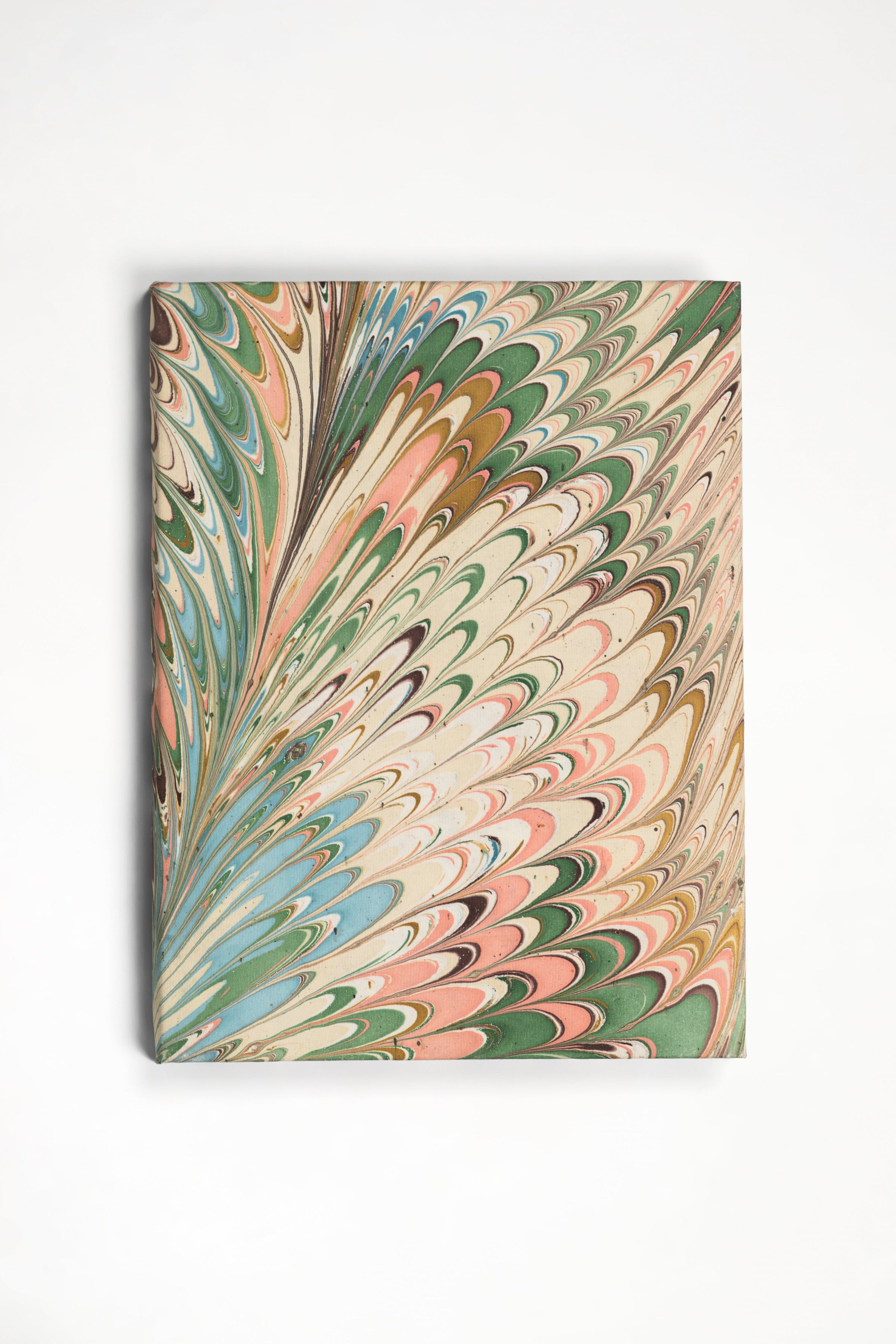 Hand-Marbled Picture Frame Folding Book, 4" x 6" in Flatiron Feathers