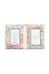 Hand Marbled Picture Frame Folding Book, 4x6 in Multicolor Marbling