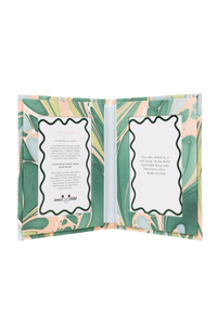 Hand Marbled Picture Frame Folding Book, 4x6 in Green and Pink