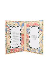 Hand Marbled Picture Frame Folding Book, 4x6 in Multicolor Marbling