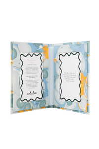 Hand Marbled Picture Frame Folding Book, 4x6 in Grey and Blue