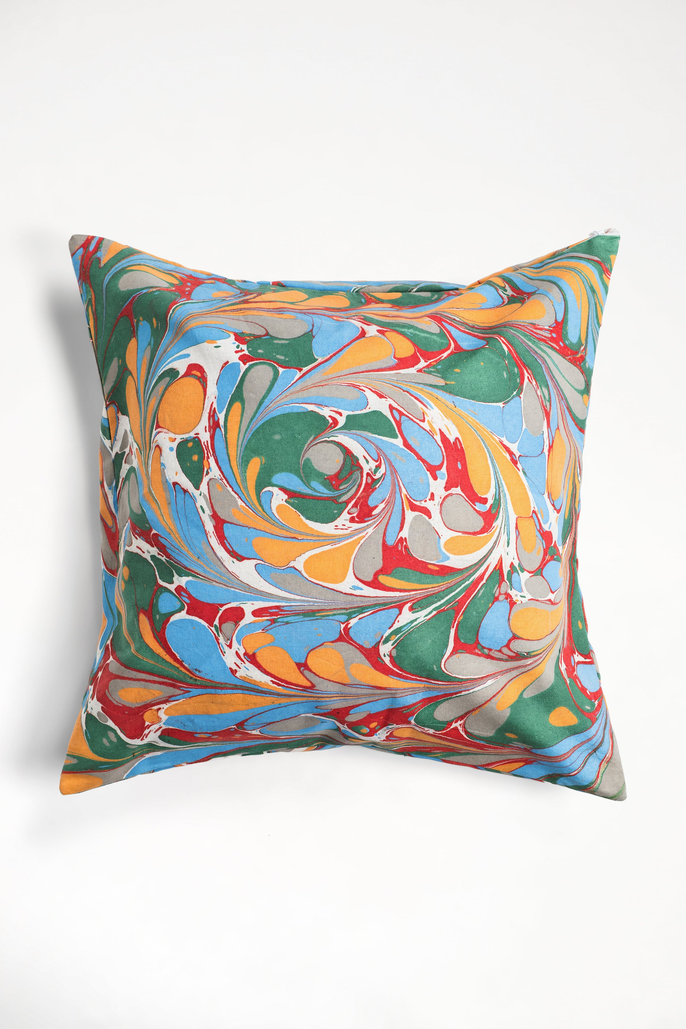 Marais Hand Marbled Square Pillow, 20x20