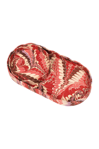 Nesting Scalloped Hand-Marbled Oval Desk Tray Set in Florentine Pink