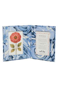 Hand-Marbled Picture Frame Folding Book, 4" x 6" in Ocean Wave
