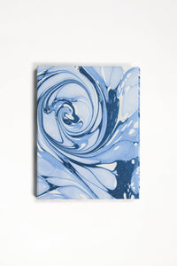 Hand-Marbled Picture Frame Folding Book, 4" x 6" in Ocean Wave