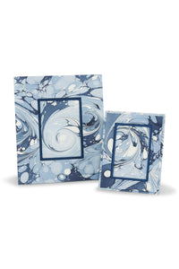 Hand-Marbled Picture Frame in Ocean Wave, 4" x 6"