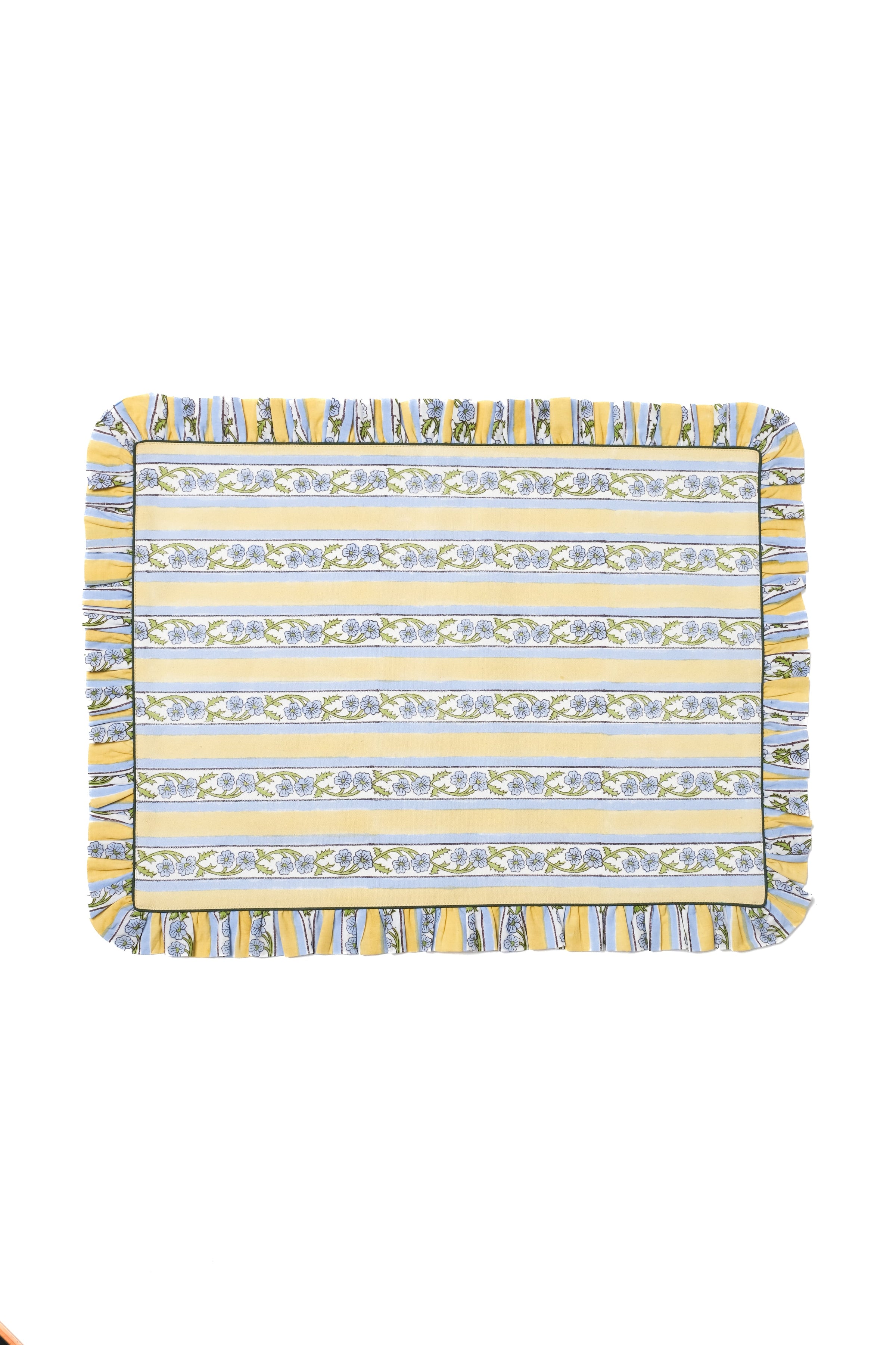 Provence Blockprint Placemat in Butter Yellow