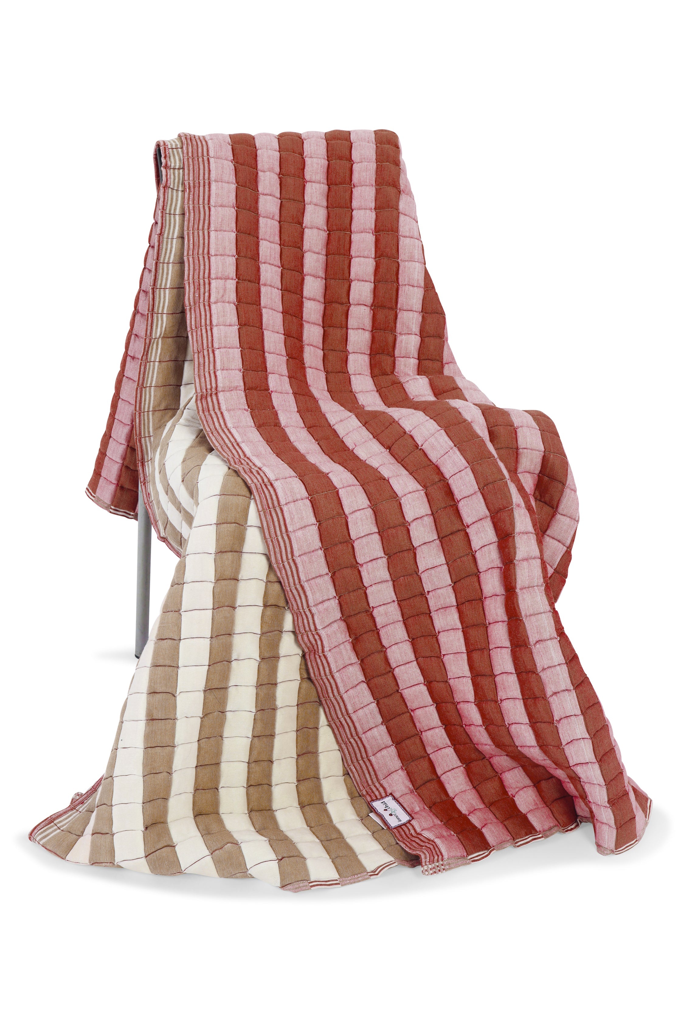 Warm Taupe & Dusty Pink Reversible Sujani Quilt