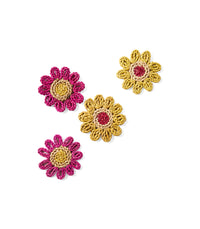 Island Flower Yellow Coasters (Set of 4)