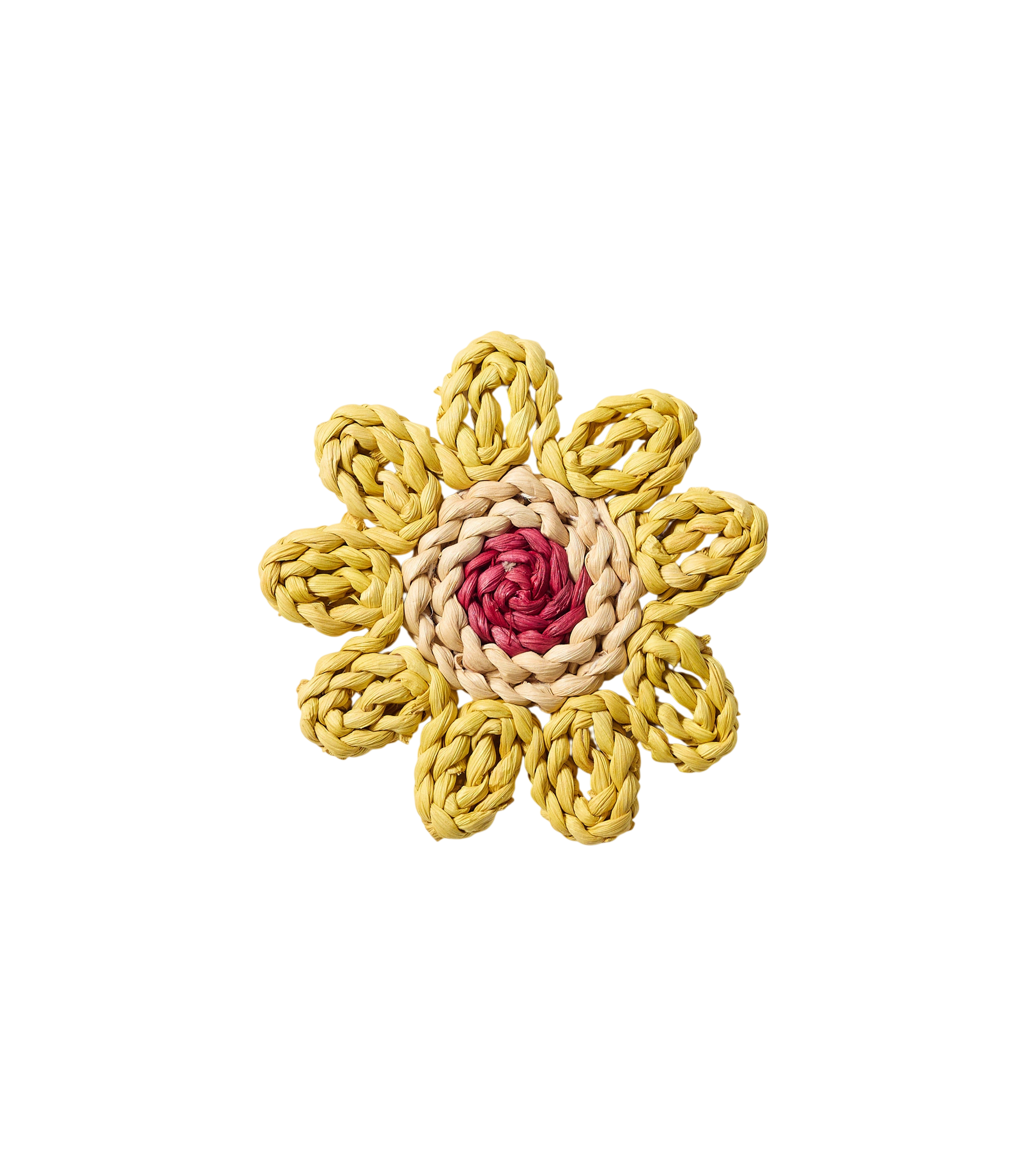 Island Flower Yellow Coasters (Set of 4)