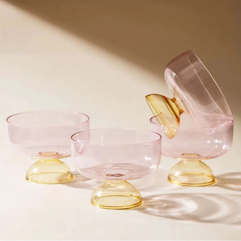 Ivy Blush Pink Dessert / Snack Bowl - 4 X 3 Inches , 6.08 oz
