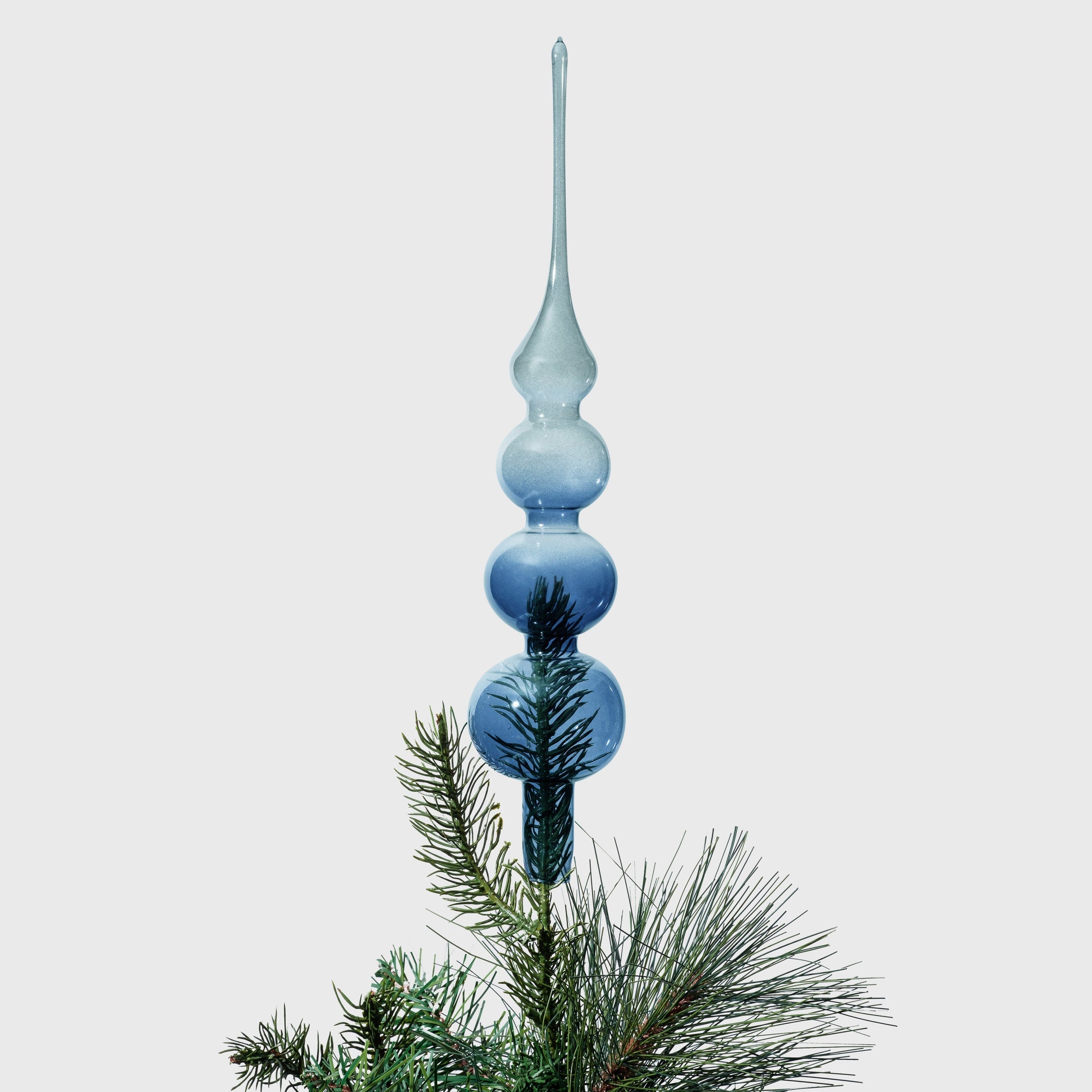 Glass Bubble Ombre Tree Topper - Navy and Grey